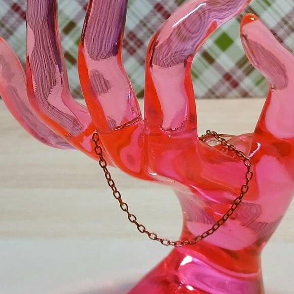 Gold Tone Metal Heart X Pendant with Small Bracelet Gold Tone Chain #14 - Picture 9 of 13